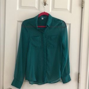 Semi sheer teal blouse